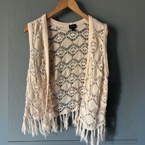 Torrid | Crochet Tassel Vest | Cream | Size 2